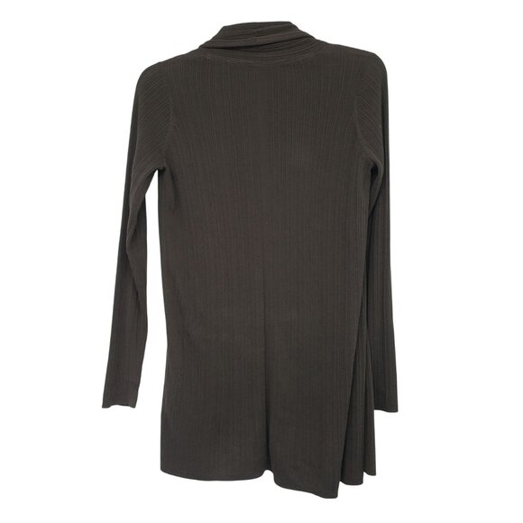 Margaret O'Leary Rib Knit Open Front Cardigan Sweater Gray Green Neutral XS - Picture 8 of 9